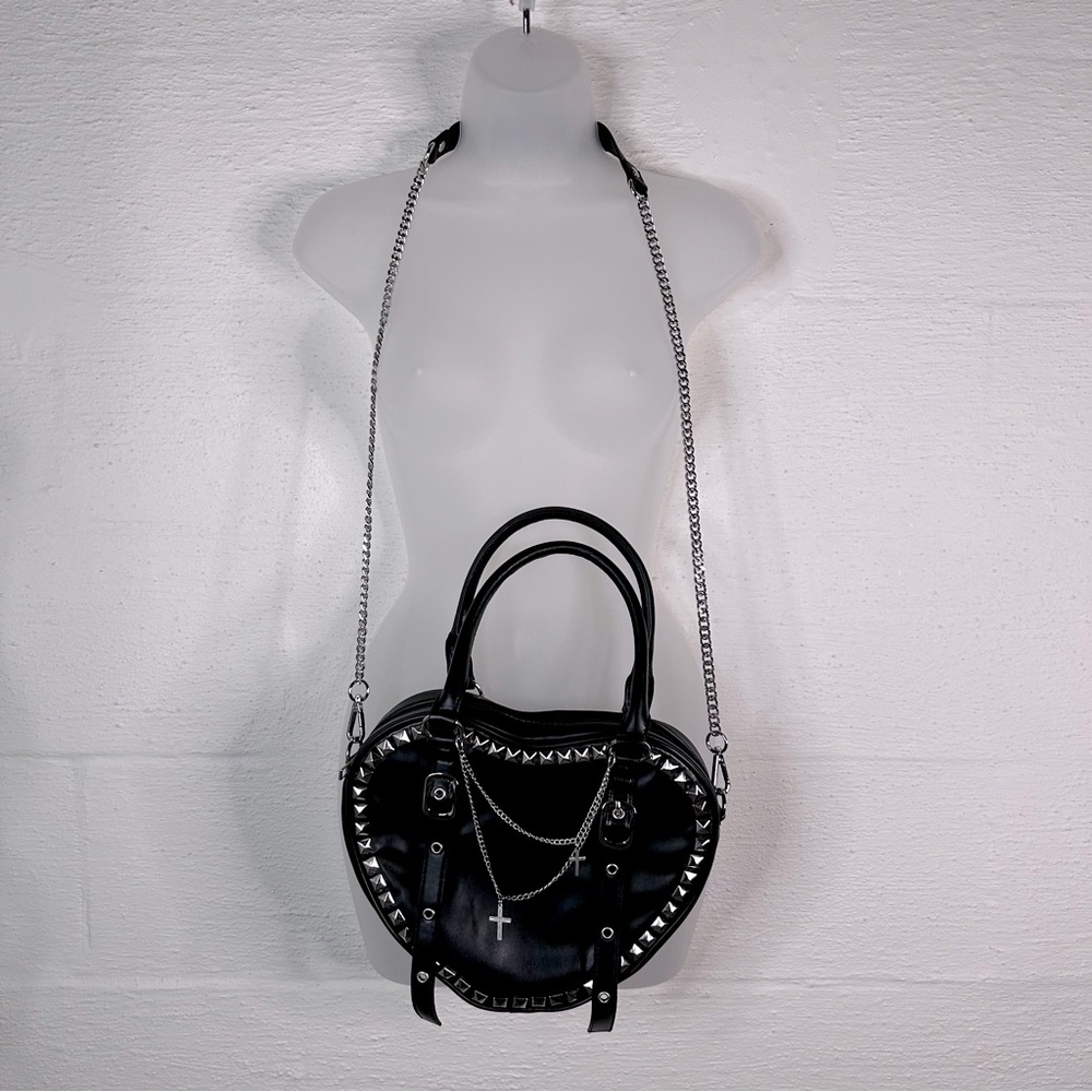 DIY studded heart purse